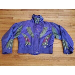Vintage Spyder Ski Snowboard Jacket Coat Purple 80's 90's Women's Size 12